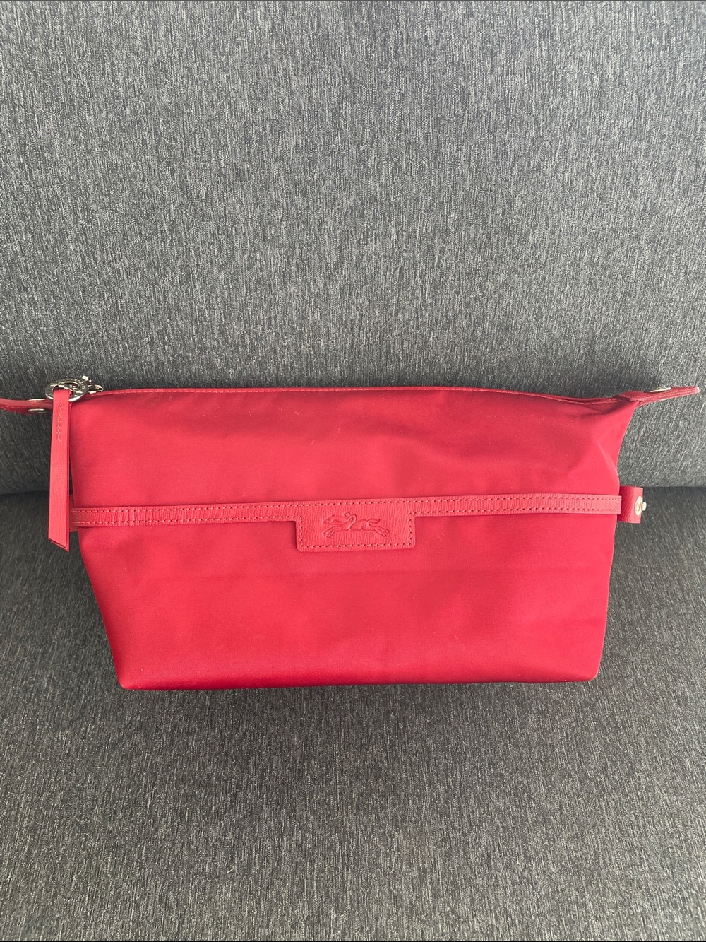 Longchamp La Pliage Neo XL cosmetic bag case travel dark red